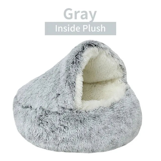 Lit rond douillet en peluche pour chat