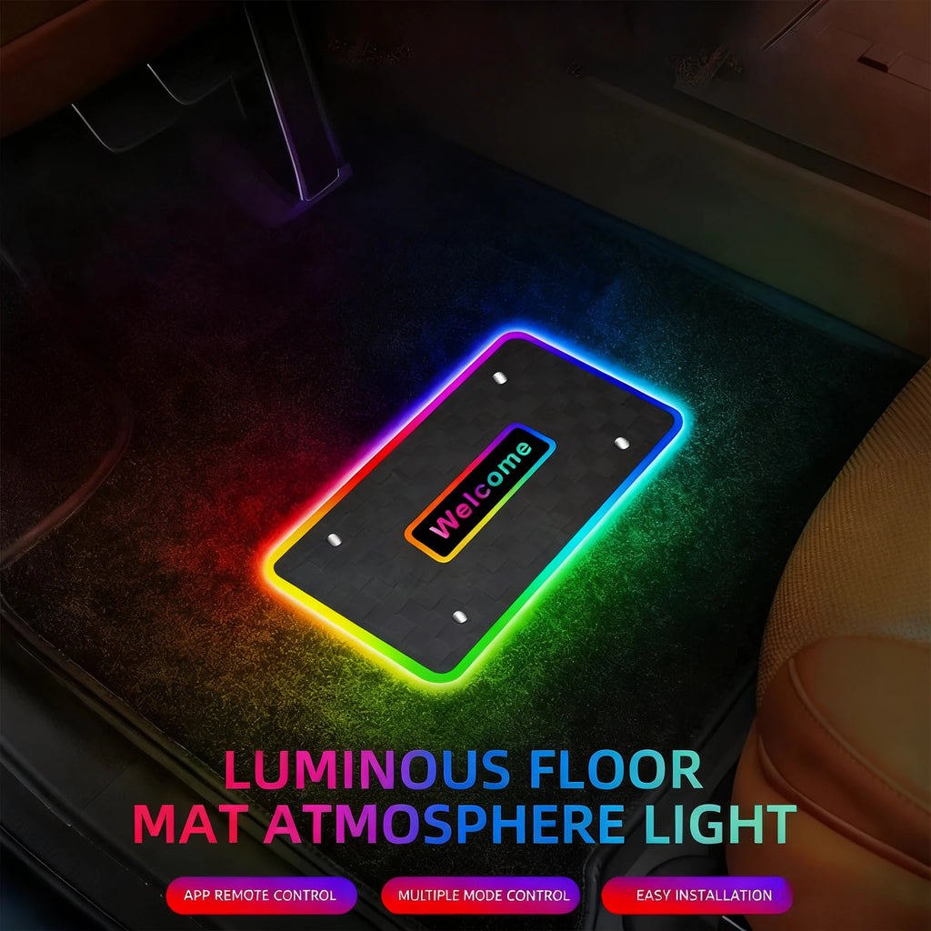 Tapis de sol lumineux personnalisé pour voiture