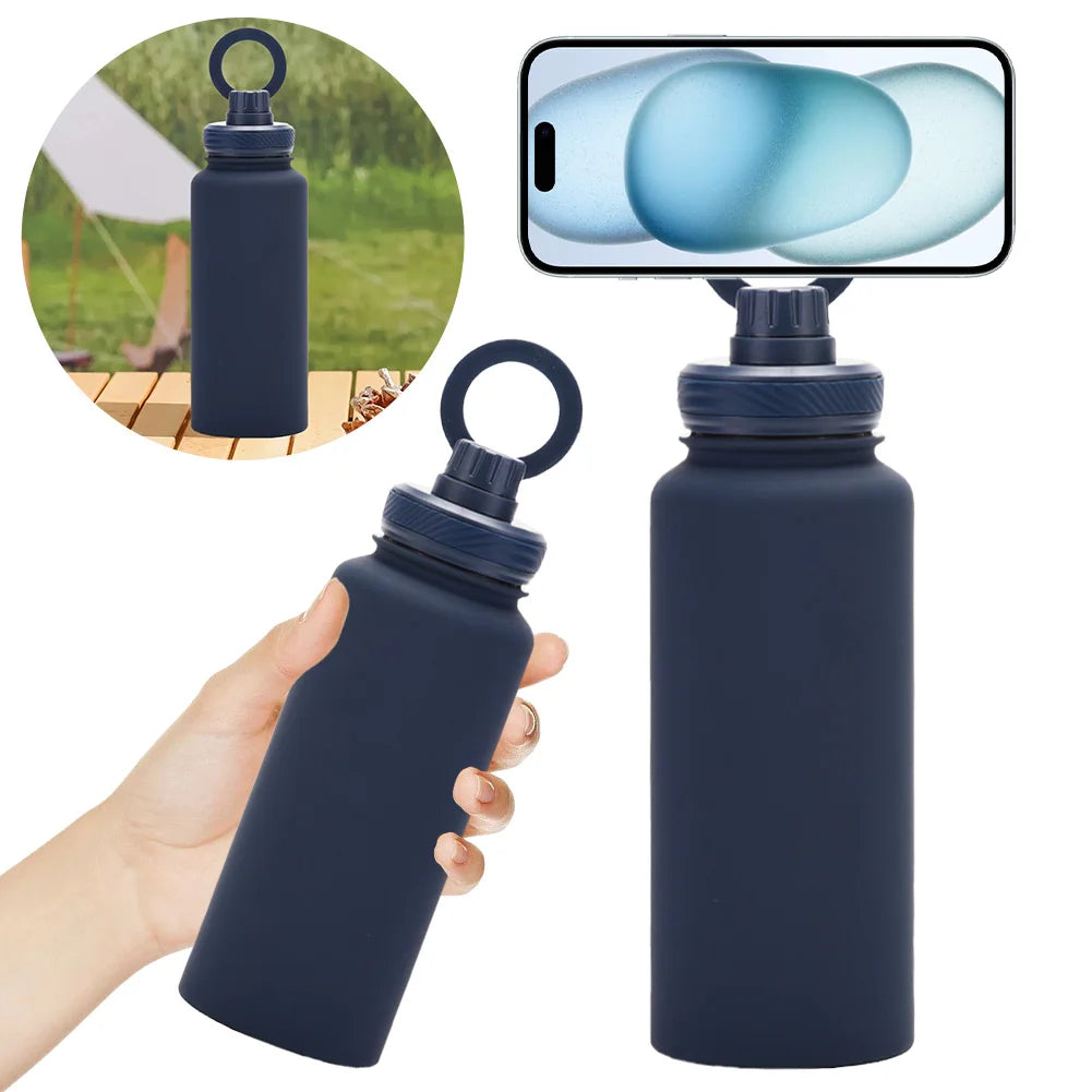 Bouteille d'eau isotherme avec support de téléphone