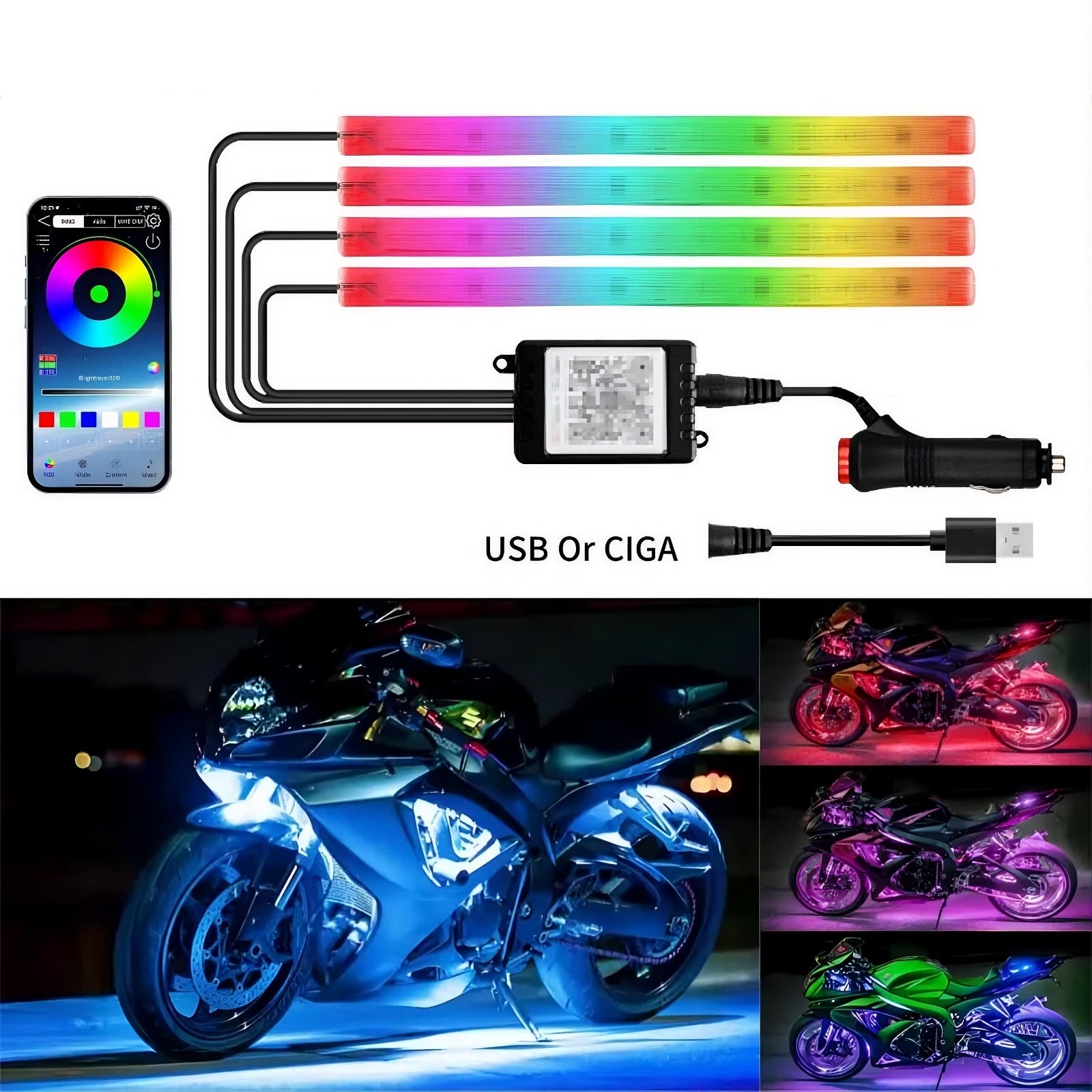 Bandes de phares à LED pour motos
