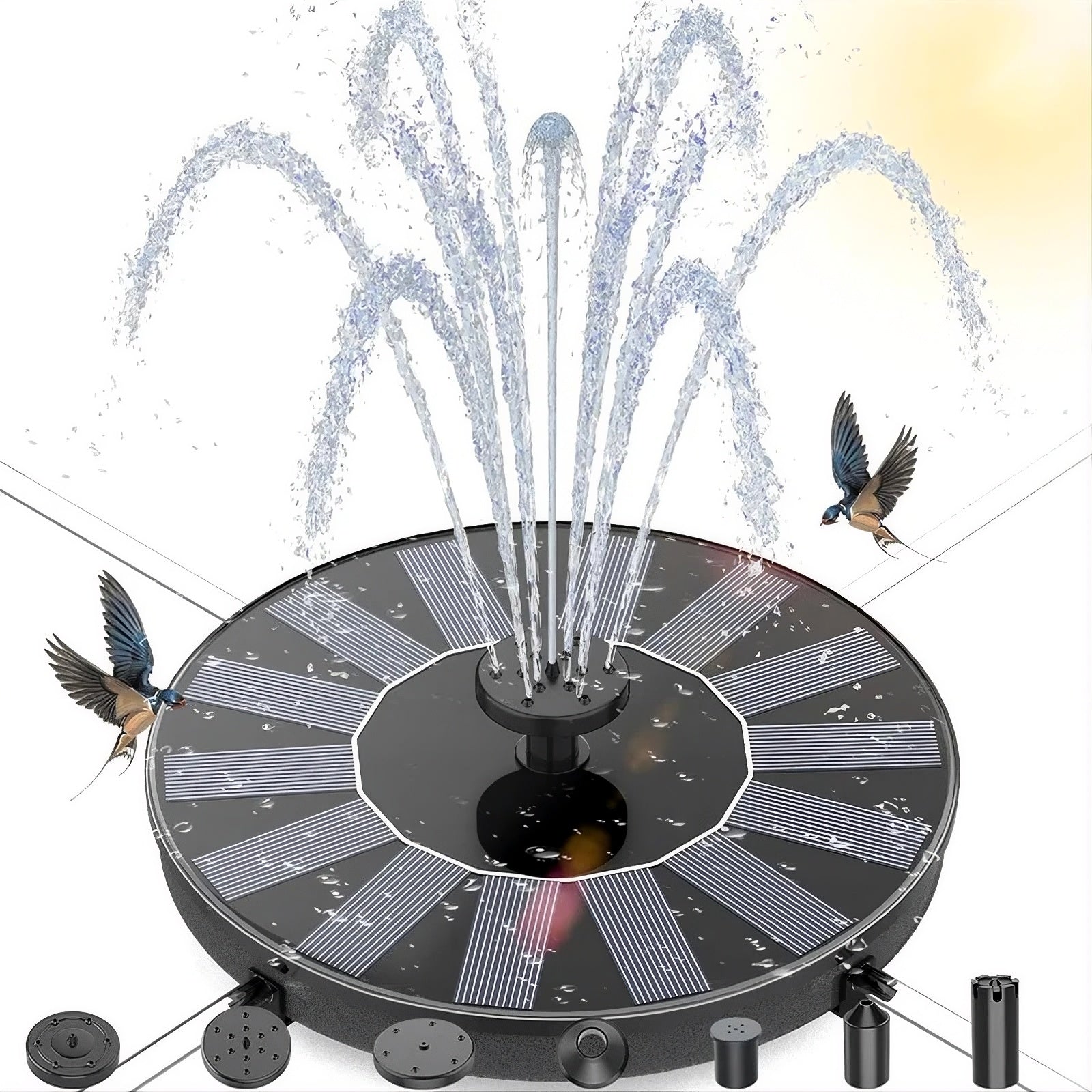 Solar-Powered Fountain Pump for Bird Baths