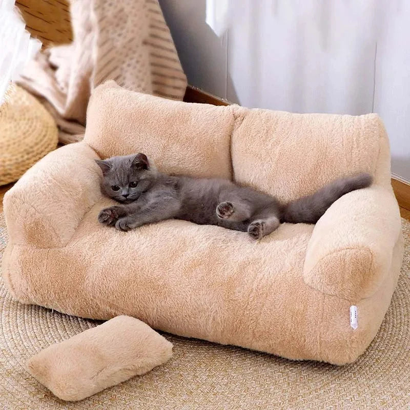 Luxury Plush Sofa Pet Bed for Cats & Dogs