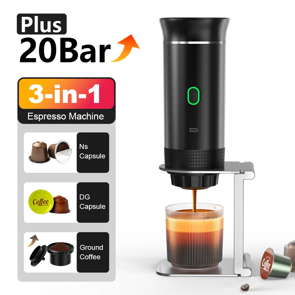 Portable Coffee Maker for Pods, Capsules & Grounds