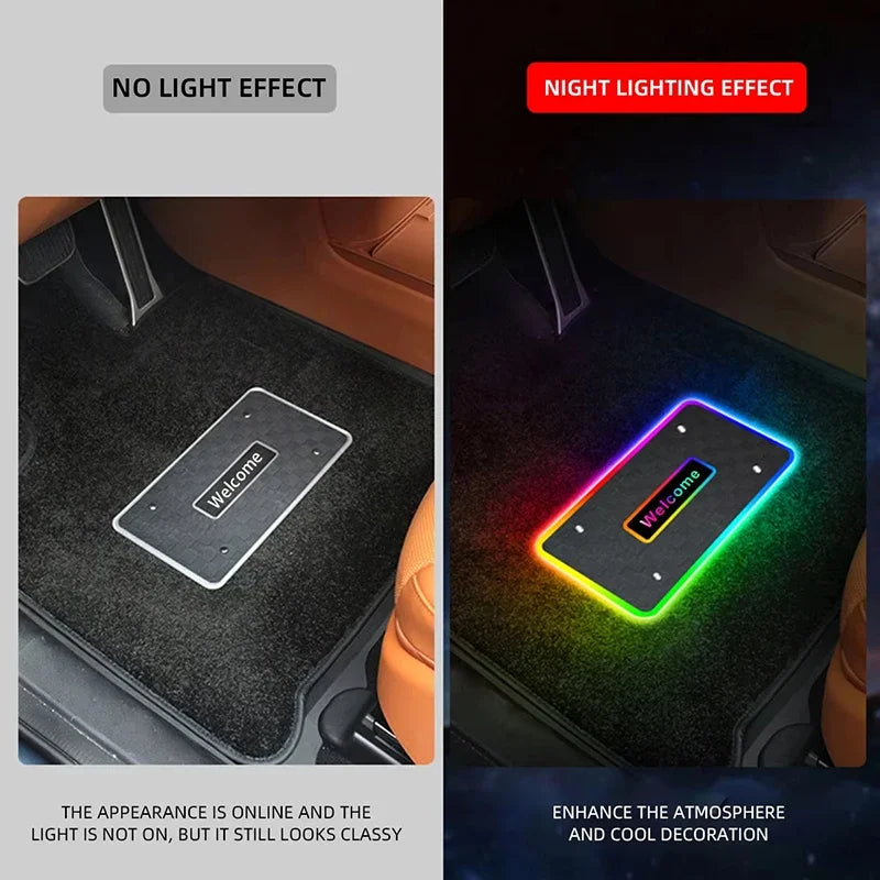 Tapis de sol lumineux personnalisé pour voiture