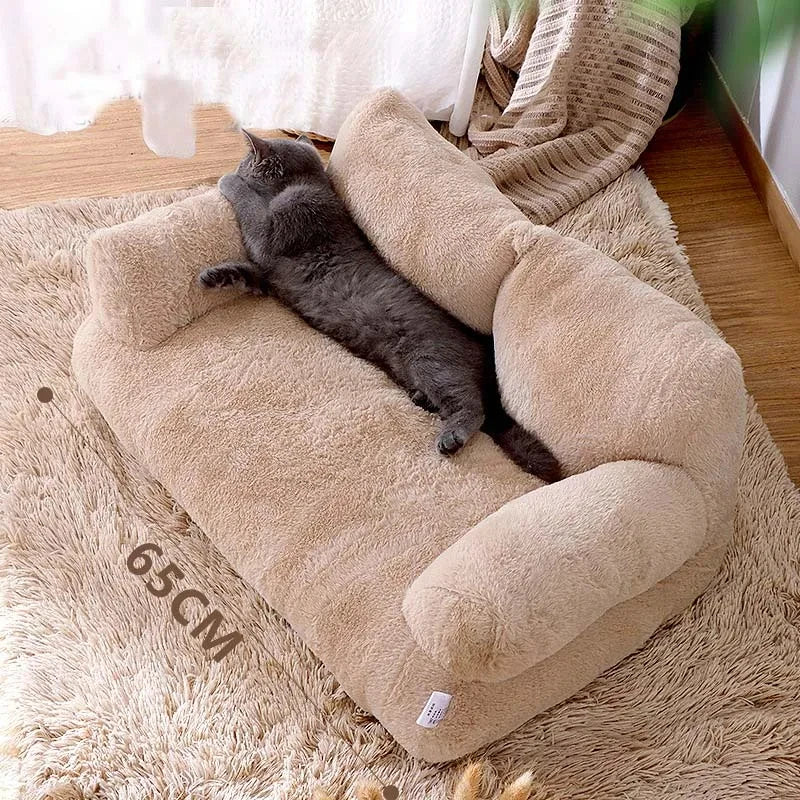 Luxury Plush Sofa Pet Bed for Cats & Dogs