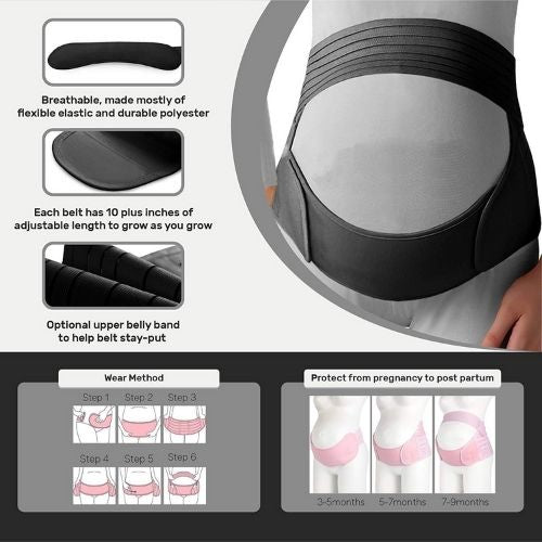 Pregnancy Belly Support Band – Adjustable Maternity Belt for Expecting Moms