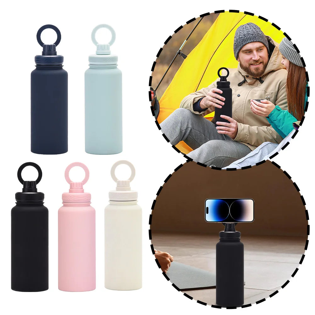 Bouteille d'eau isotherme avec support de téléphone