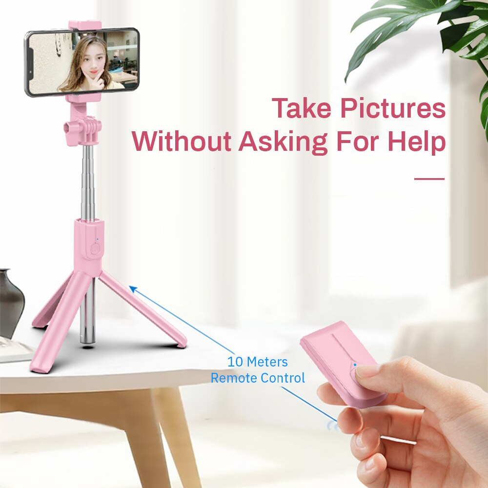 Perche à selfie trépied portable avec lumière