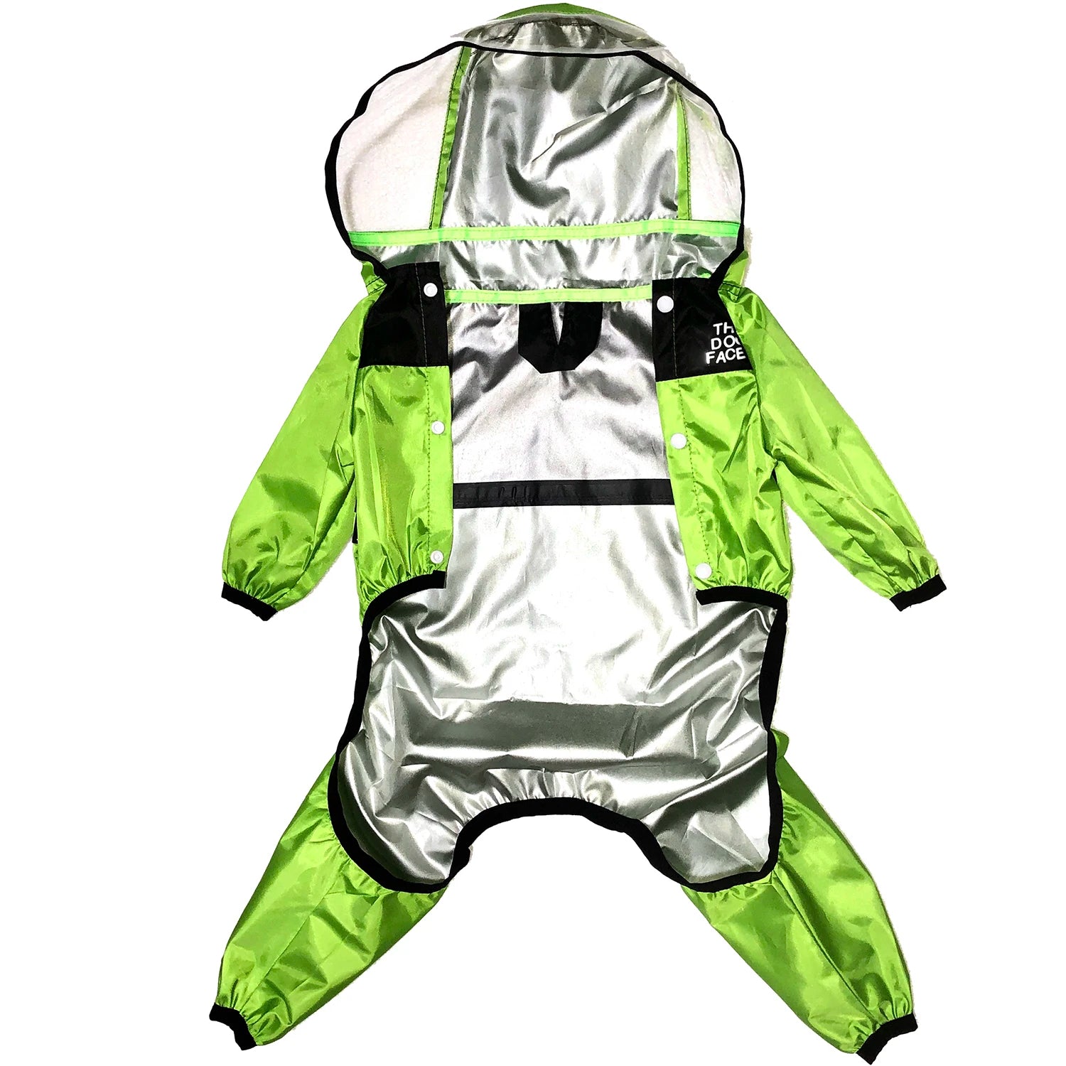 Waterproof Dog Jumpsuit Raincoat with Dog Face Design