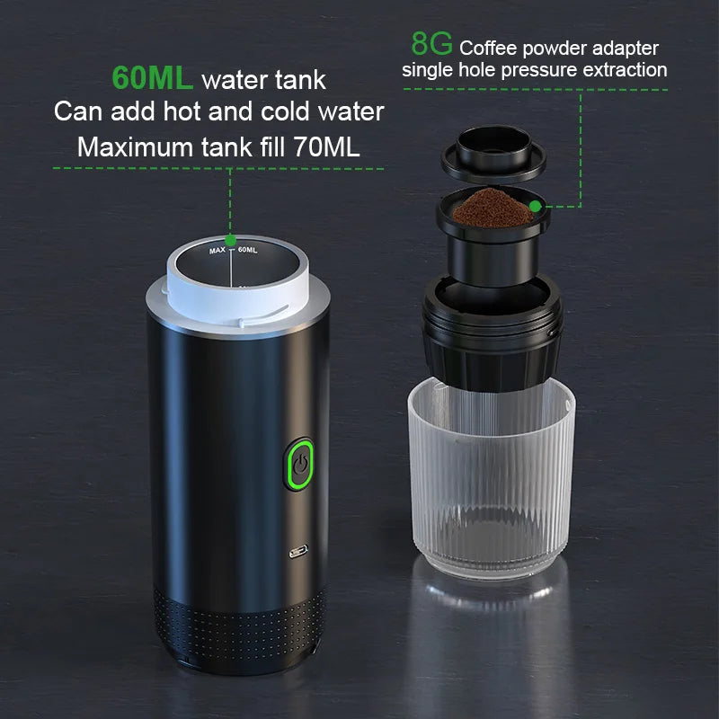 Portable Coffee Maker for Pods, Capsules & Grounds