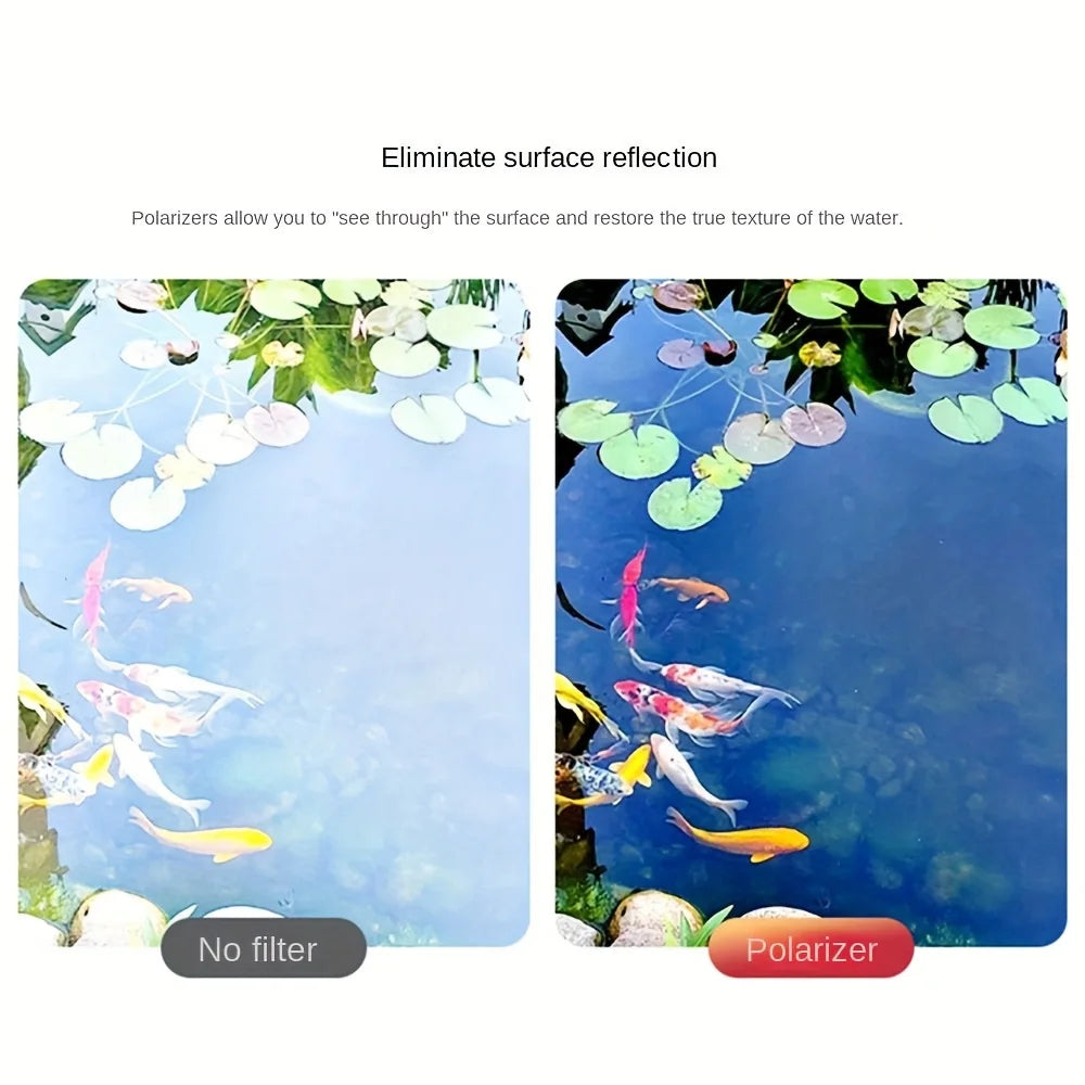 52mm Clip-On CPL Phone Lens Filter