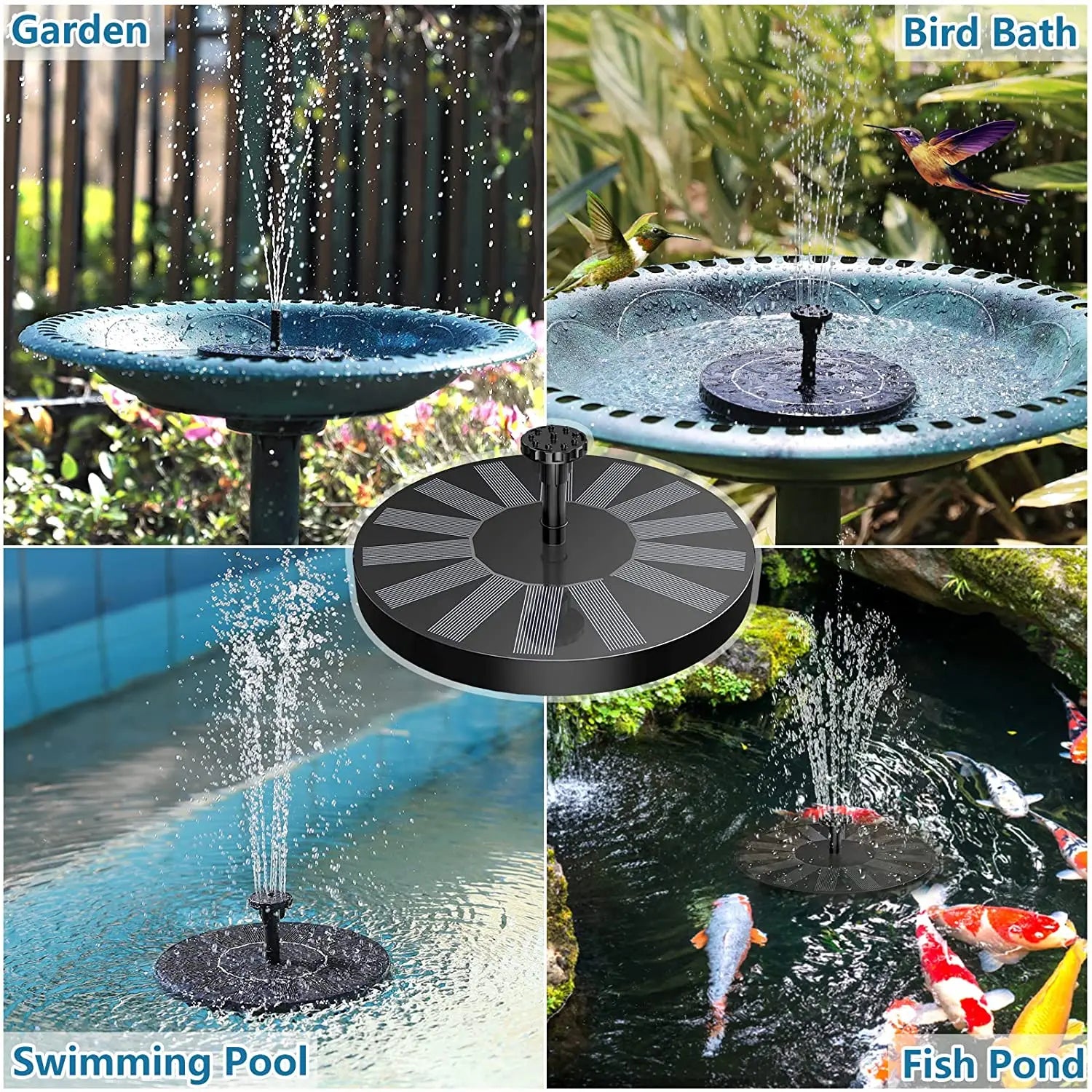 Solar-Powered Fountain Pump for Bird Baths