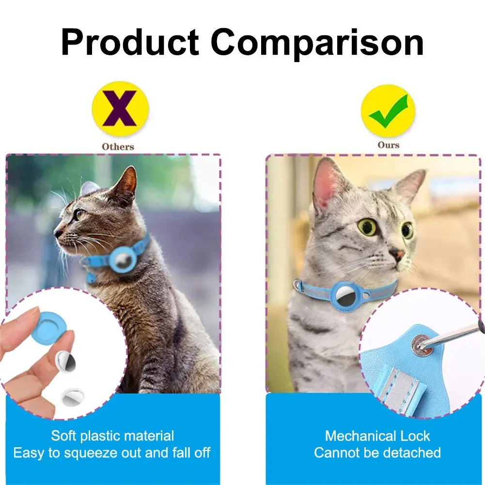 Reflective Cat Collar with Apple AirTag Holder