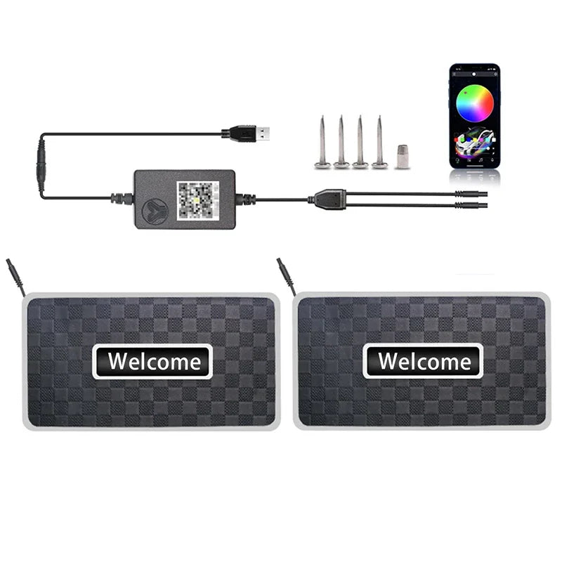 Tapis de sol lumineux personnalisé pour voiture