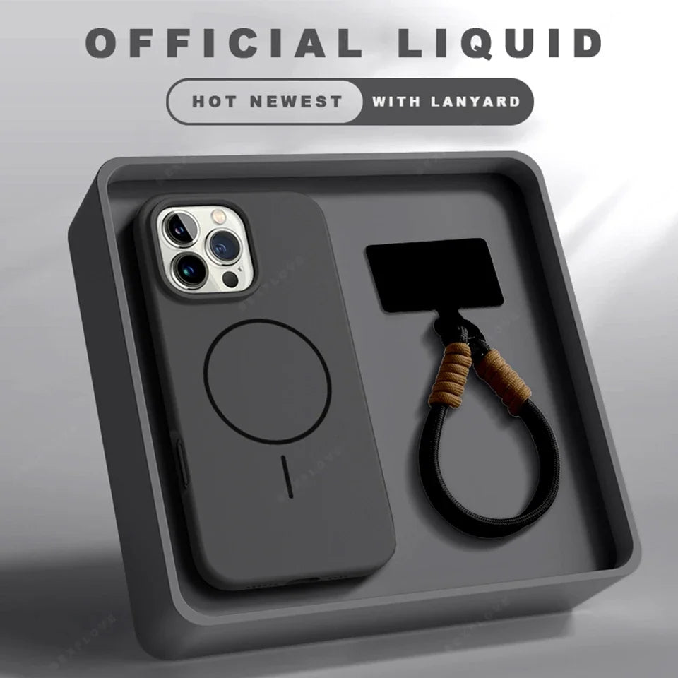 Coque de téléphone magnétique avec dragonne