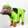 Waterproof Dog Jumpsuit Raincoat with Dog Face Design