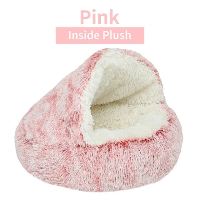 Lit rond douillet en peluche pour chat