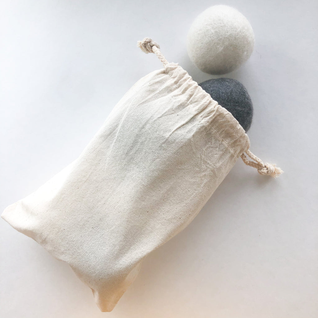 Reusable Wool Dryer Balls, Set of 6 with Cotton Bag