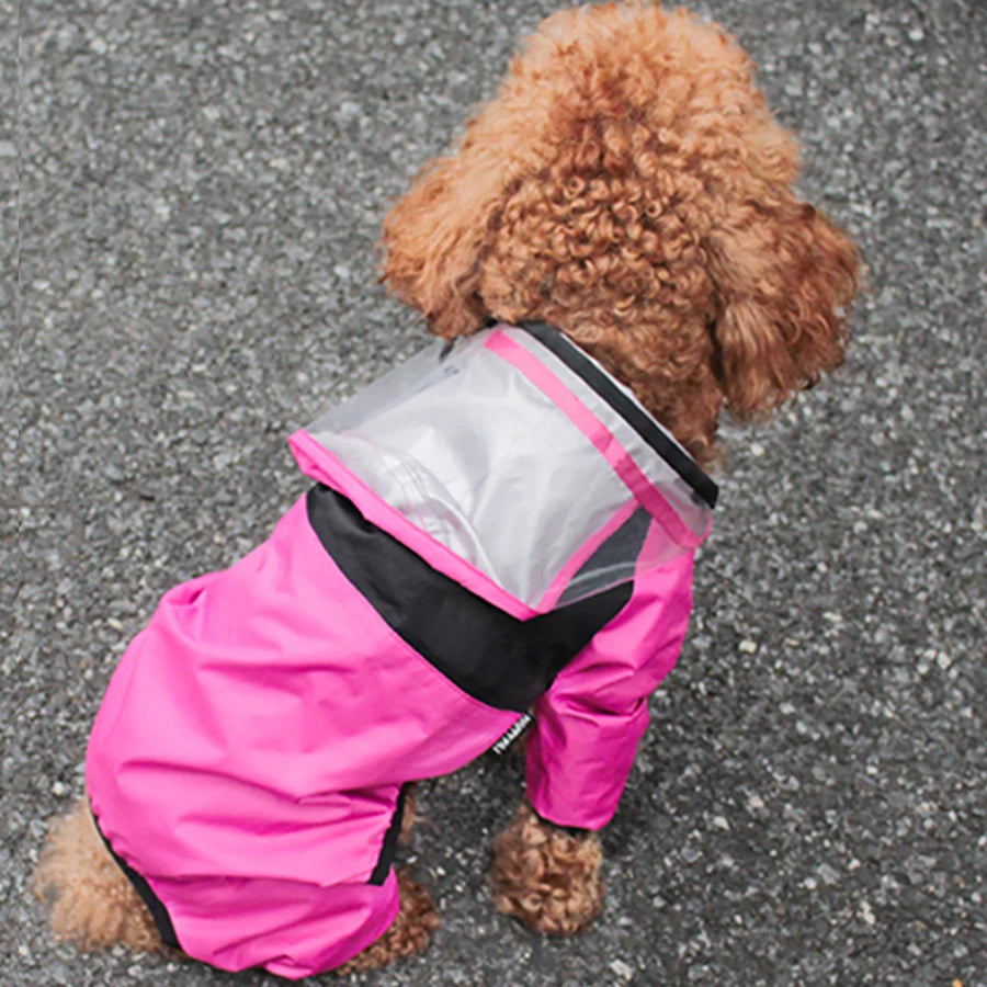 Imperméable chien combinaison intégrale motif tête de chien