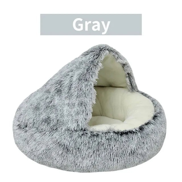 Lit rond douillet en peluche pour chat