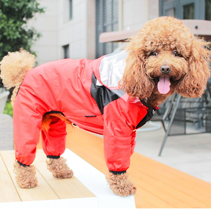 Imperméable chien combinaison intégrale motif tête de chien