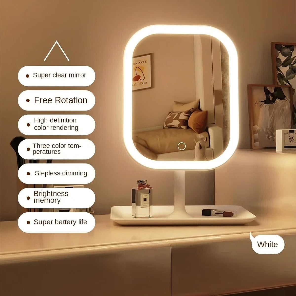 Miroir de maquillage LED