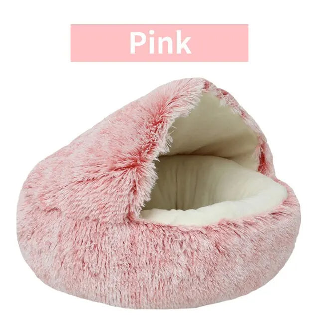 Lit rond douillet en peluche pour chat