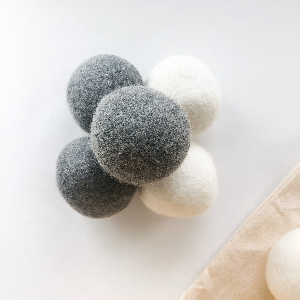 Reusable Wool Dryer Balls, Set of 6 with Cotton Bag