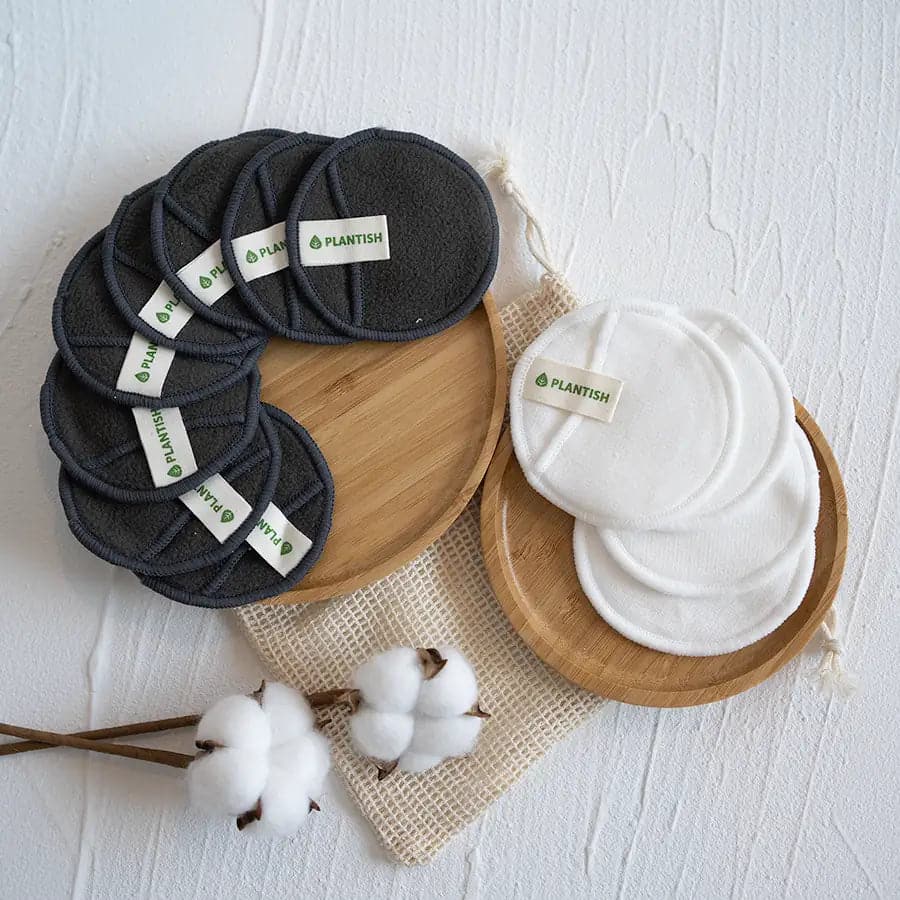 Reusable Facial Rounds, Cotton & Bamboo Sets with Wash Bag
