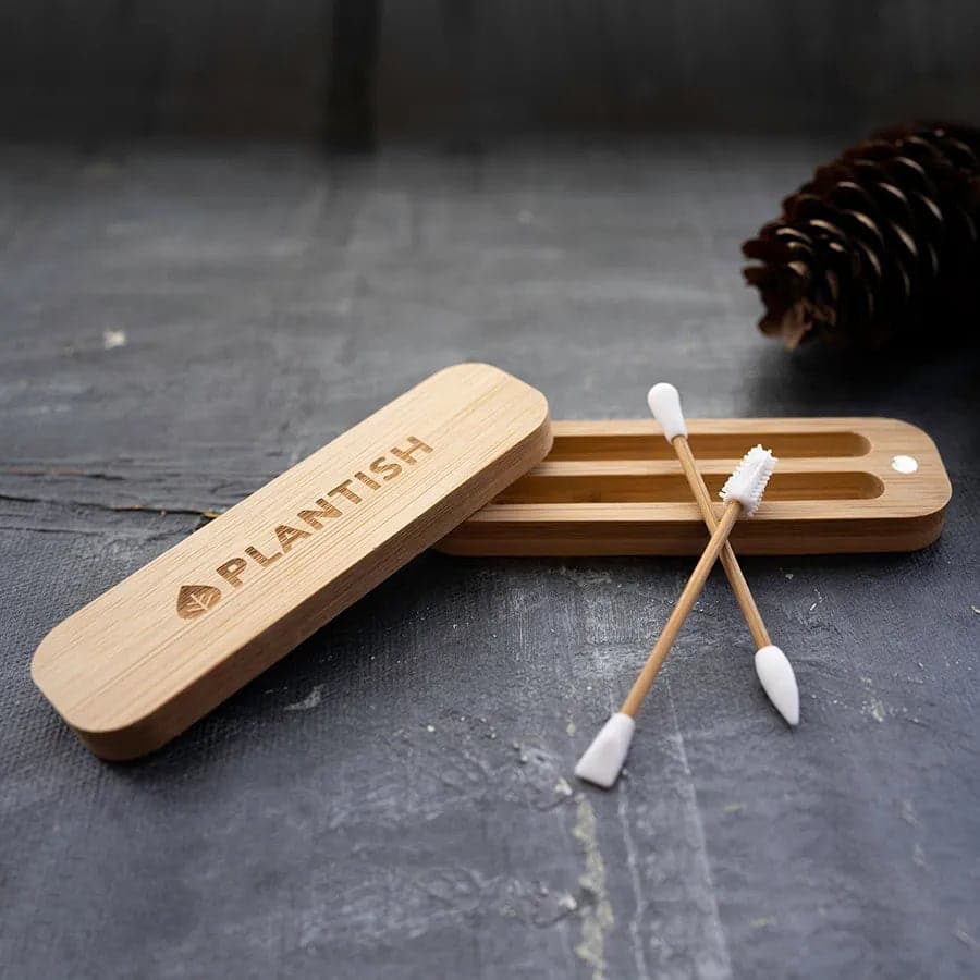 Reusable Bamboo & Silicone Swabs with Travel Case